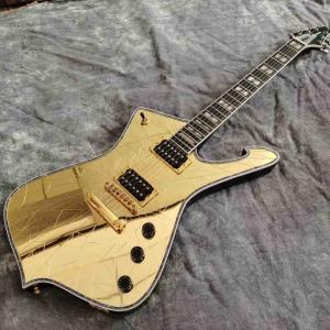China Custom Paul stanley Mirror crack mirror electric guitar rosewood fingerboard handmade 6 stings guitar factory