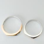 Double Color Wedding Party 13g Gold Diamond Couple Rings