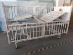 Three Crank Manual Hospital Bed Steel Spray Plastic Frame White