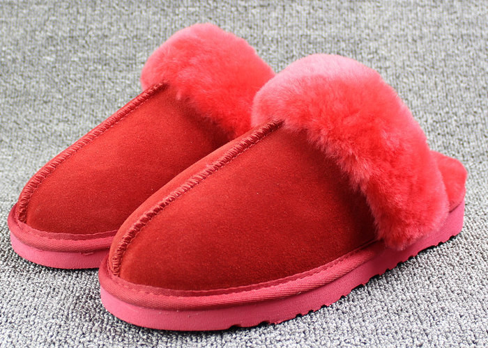 Women Indoor Shearling Sheep Wool Slippers Open Toe With Thick Wool Fluffy Fur