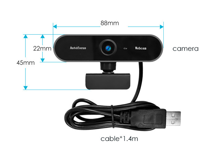 Autofocus Webcam 4k Laptop Usb Webcam With Microphone , FCC 1080p
