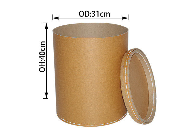 27L 7 Gallon Barrel Paper Lid Fiberboard Drum With Ring Lock Lid