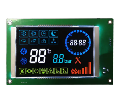 VA LCD Segment Display Module Chip On Board Color Icons 5.0V High Contrast LCD Display