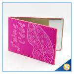 Wholesale One Way Small Hand Square Leather Cosmetic Mirror