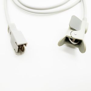 Medical Spo2 Sensor , Pediatric Clip Pulse Oximeter Oxygen Probe 1.1M Long