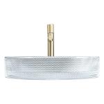 European Style Oval Shaped Glass Vessel Basins Crystal Clear Sink Oval Shaped