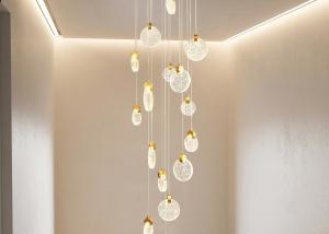 China Height 2m Postmodern Rotating Stair 265V Crystal Glass Ceiling Lights factory