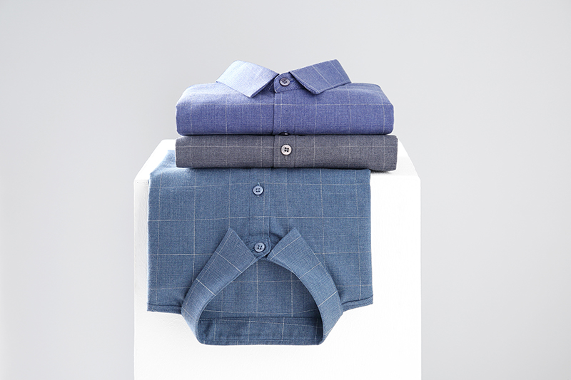 Polyester Fiber Viscose Custom Logo Men's Shirts Long Sleeve Shirt Casual with Lining