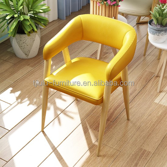 Modern Style Soft Seat Chair for Living Room and Hotel Solid Wood Fabric Wooden Dining Chair of Modern Design