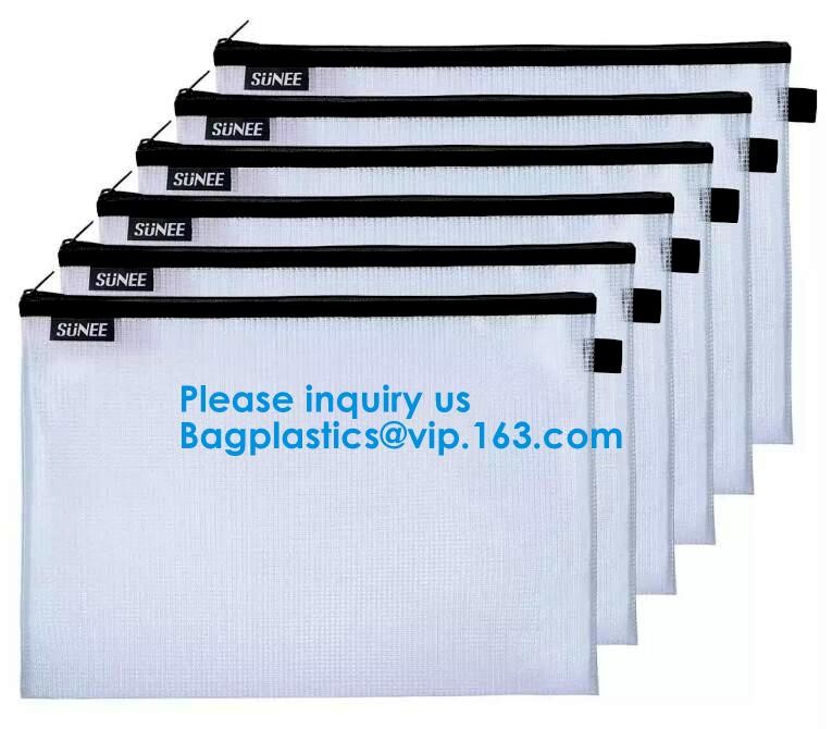 A4 Clear Pvc Zipper File Bag A5 Clear Pvc Document Bag With Red Zipper B5 Pvc Envelope Bag With Card Pouch