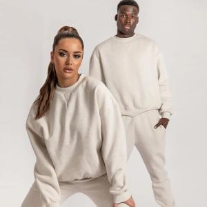 China Fleece Fabric Unisex Long Sleeve 2 Pieces Tracksuit For Fitness factory