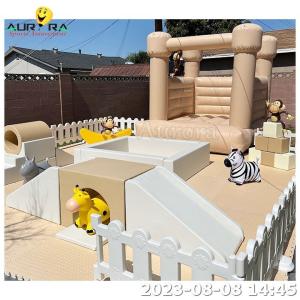 China Beige Inflatable Soft Play Equipment Cheap Indoor Playground Soft Play Bounce House factory