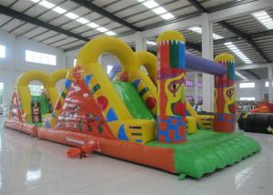 China Amusement Park Inflatable Obstacle Courses 0.55mm Pvc Tarpaulin 12 X 3.8 X 3.5m factory