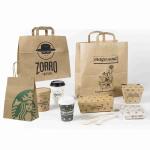 80gsm 90gsm Flat Handle Cookie Coffee Takeaway Brown Kraft Paper Food Bags For