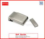 custom prong silver iron metal men belt buckle with embossed logo