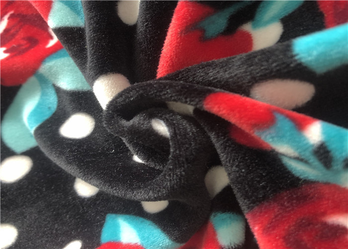 Soft Hand Feel Spandex Velvet Fabric Customer Printing For Baby Blaneket