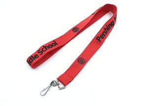 China Promotional Specialized Imprint Polyester Lanyards Red Color Silkscreen Printing factory