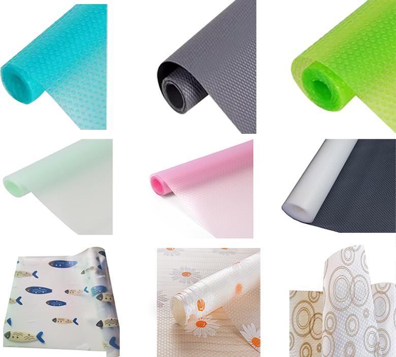 Blue Non-Adhesive Refrigerator Mat for Sustainable and Multi-Functional Kitchen Shelf