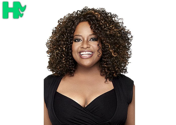 Near To Real Hair Wig Natural Look Curly Full Head Synthetic Hair Wig