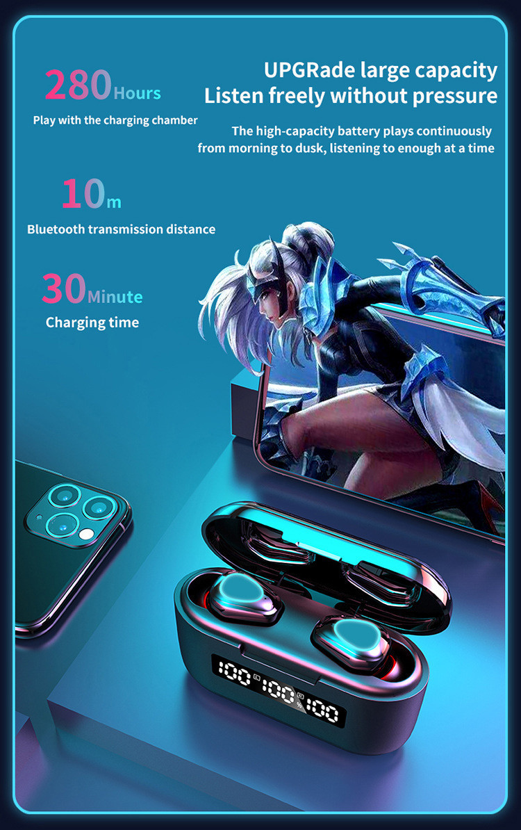 AVRCP Mini Bluetooth Earbuds HFP 50mAh Noise Reduction Earphone For Phone