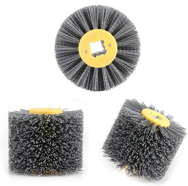 Nylon Abrasive Roller Brush Wheel Industrial Cylinder Brush for Woodgrain