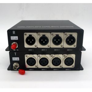 China Multimode 4 channles 3-pin XRL banlanced audio to fiber converter,FC/ST/SC Optional,0-1KM on sale