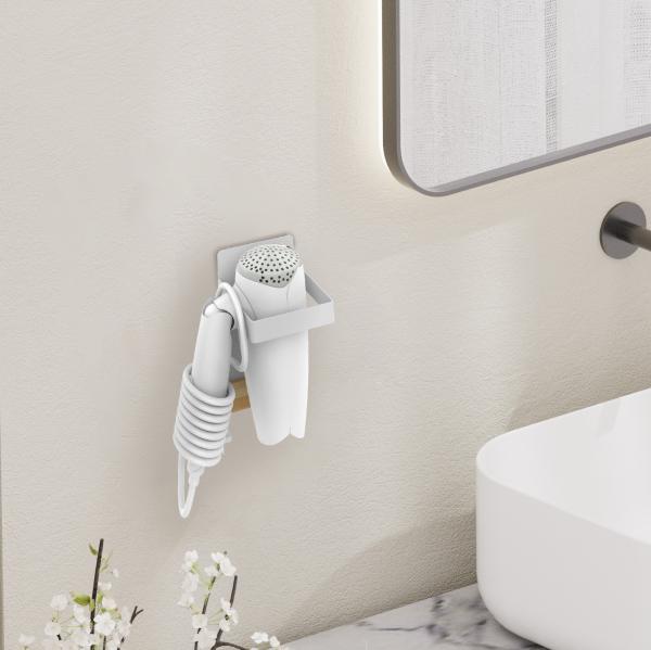 Wall Mounted Household Magnetic Attraction Shower Rack for Bathroom Hair Dryer