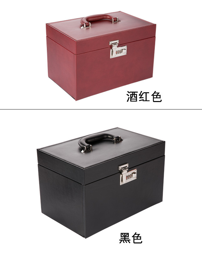 Dust Proof Three Layer Ring Display Case , Fashion Luxury Leather Jewellery Box