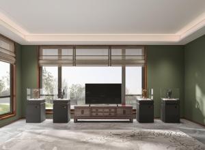 China Transitional Metal TV Storage Solutions With Vintage Wood Aesthetics factory