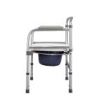 Economic Chromed Steel Hospital Toilet Commode Chair With Bedpan
