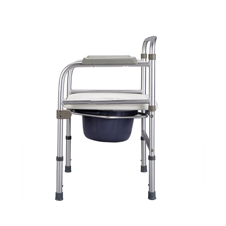 Economic Chromed Steel Hospital Toilet Commode Chair With Bedpan