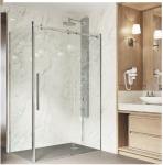 L Shape Tempered Glass Shower Enclosure Stainless Steel Sliding Frameless