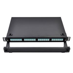 1U Rack Mountable FHD Fiber Optic Patch Panel Holds Up To 4x MTP-24 Cassettes