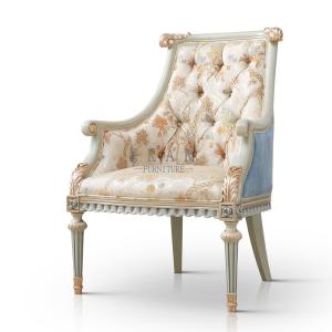 China Royalty Leisure Chair High End Luxury Birch Wood Wooden Hall Chair Set factory