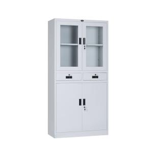 China OEM Color Waterproof Fireproof Metal File Cabinet With Glass Door Style factory