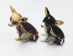 dog bejeweled trinket box dog alloy decorative crafts pewter ornament home