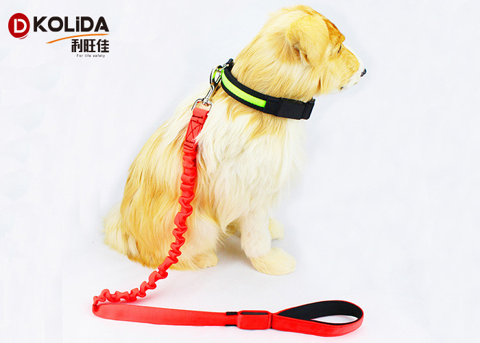 Adjustable Pink Nylon Pet Usb Rechargeable Led Dog Leash 120cm