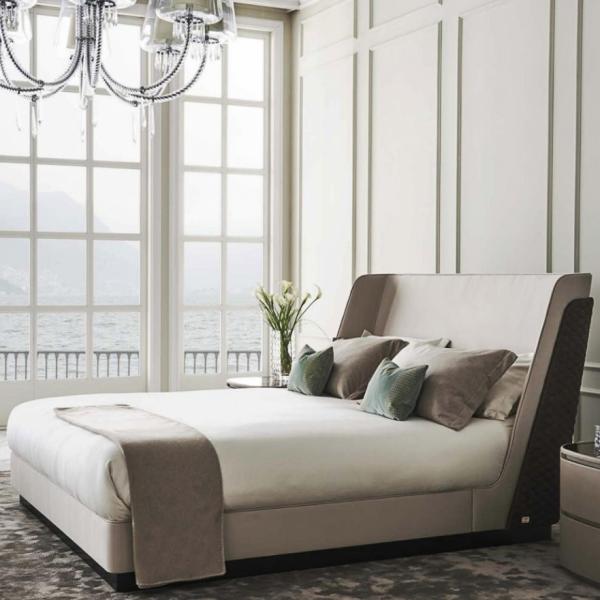 Tufted Modern Luxury King Size Bed 1.38m Leatherette Contemporary Italian