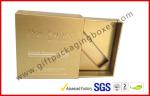Golden USB Drawer Luxury Gift Boxes With Foil And Embossed Logo