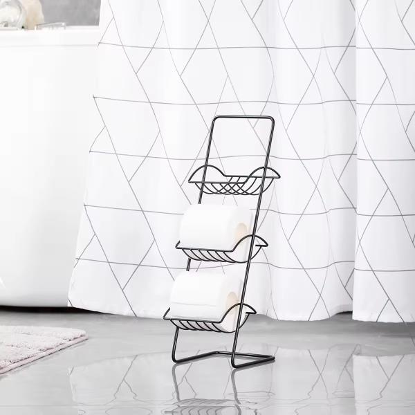 Bathroom Standing Paper Dispenser Toilet Tissue Paper Roll Storage Shelf Toilet