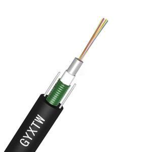 China GYXTW Single Mode Fiber Optics Cables Black Armored Fiber 4 Core Cable factory