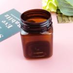 Wide Mouth Sealing Cover Amber Honey 200ml Plastic Jar Food Grade