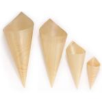180mm Pine Biodegradable Sweet Disposable Serving Cone for Wood Ice Cream