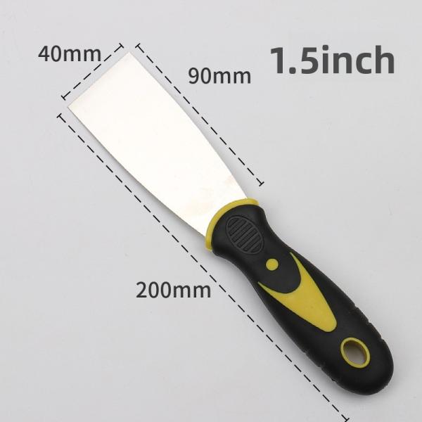 Two-color Handle Putty Knife 1 Inch 2 Inch 3 Inch 4 Inch 5inch 6inch Rubber Handle Putty Knife Stainless Steel Cleaning Blade