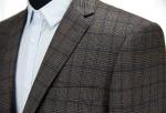 Stylish Designs Mens Slim Fit Suit Blazer Adults Office Worker Dark Grey Check