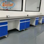 Corrosion Resistant Lab Bench Table Steel Wood Material Waterproof