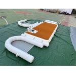 Floating inflatable water play equipment teak deck yacht docking boat dock water