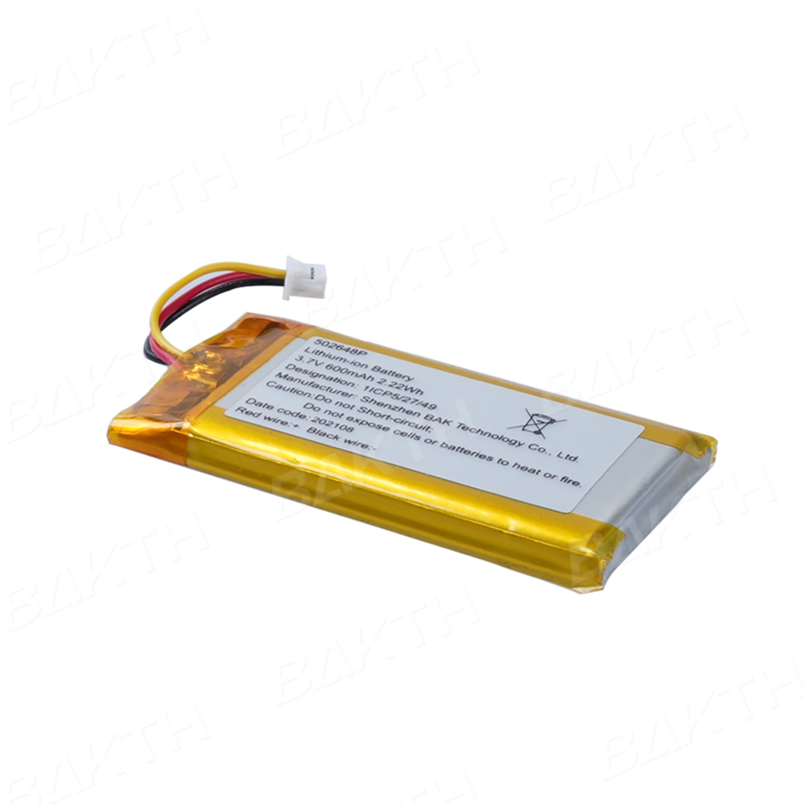 155mAh 300mAh Li Polymer Battery Pack 3.7V 560mAh 600mAh 502648P