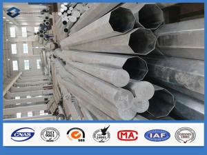 China Customized Height metal power pole 69kv , Tubular Steel Poles High strength low alloy structural steels factory