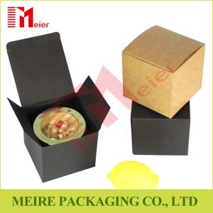 China Custom luxury handmade black square candle paper packaging gift box with own logo factory